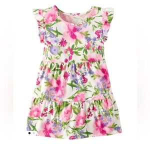 Girls Floral Tiered Everyday Dress short sleeve ruffle dress size 18-24 months